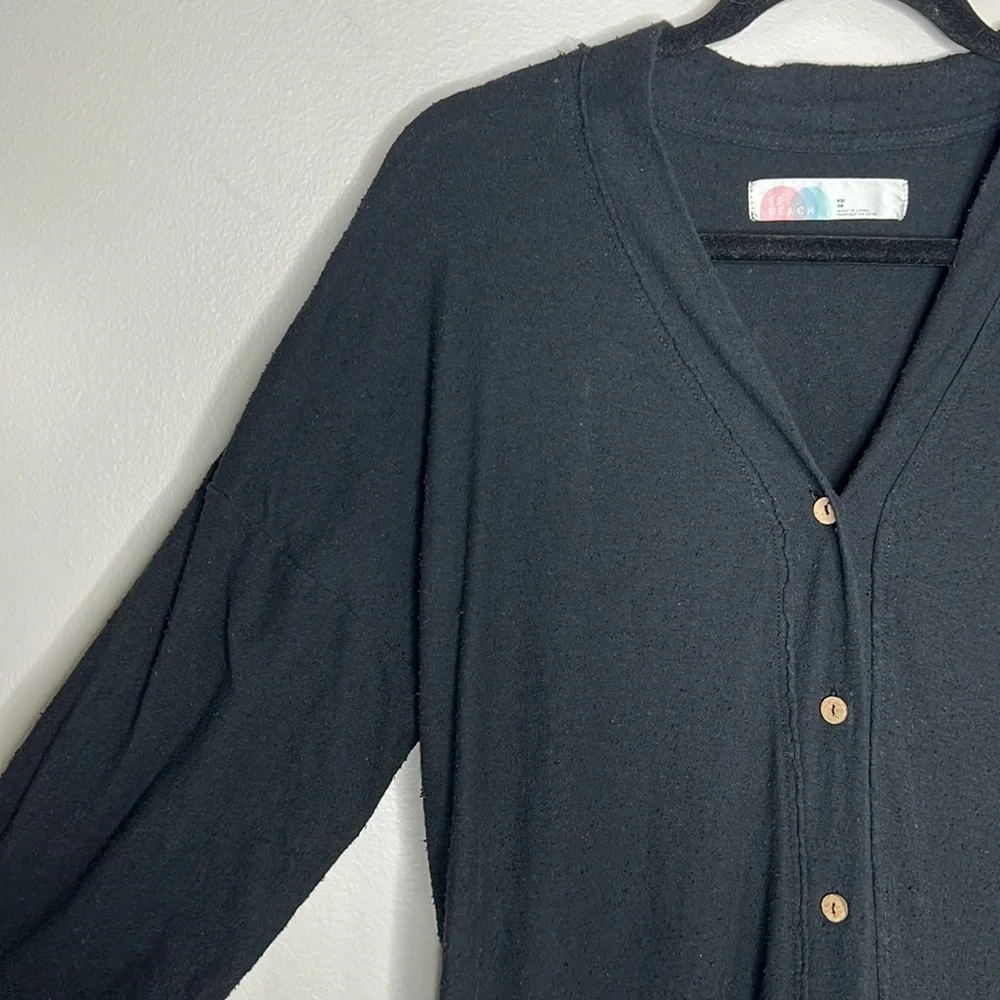 FREE PEOPLE Beach 100% Cotton Cardigan in Black size XS